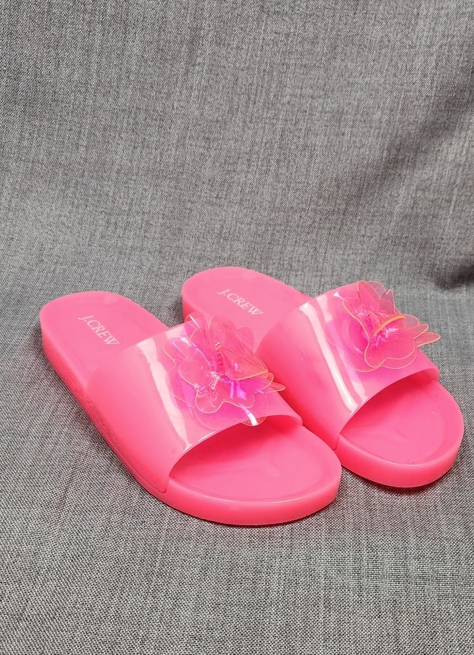 J. Crew Pink Floral Jelly Blossom Pool Slides Size 8. - Picture 1 of 10